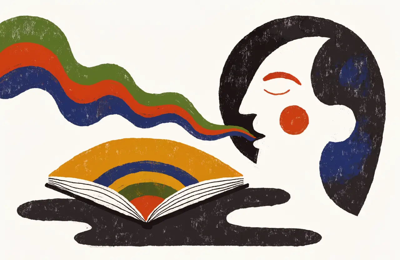 Illustration: en röst blir en bok